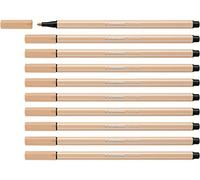STABILO Pen 68 - Premium Fibre-Tip Pen - Pack of 10 - Beige