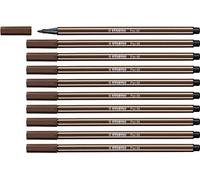 STABILO Pen 68 - Premium Fibre-Tip Pen - Pack of 10 - Brown