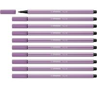 STABILO Pen 68 - Premium Fibre-Tip Pen - Pack of 10 - Grey Violet