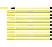 STABILO Pen 68 - Premium Fibre-Tip Pen - Pack of 10 - Lemon Yellow