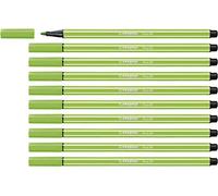 Premium Fibre-Tip Pen - STABILO Pen 68 - Pack of 10 - Light Green