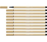STABILO Pen 68 - Premium Fibre-Tip Pen - Pack of 10 - Light Ochre
