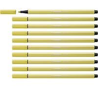 STABILO Pen 68 - Premium Fibre-Tip Pen - Pack of 10 - Mustard