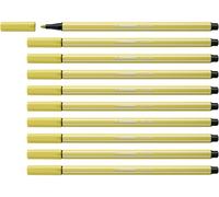 STABILO Pen 68 - Premium Fibre-Tip Pen - Pack of 10 - Mustard