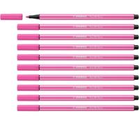 STABILO Pen 68 - Premium Fibre-Tip Pen - Pack of 10 - Neon Pink