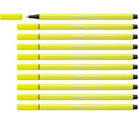 STABILO Pen 68 - Premium Fibre-Tip Pen - Pack of 10 - Neon Yellow