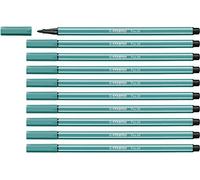 STABILO Pen 68 - Premium Fibre-Tip Pen - Pack of 10 - Turquoise Blue