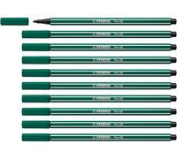 STABILO Pen 68 - Premium Fibre-Tip Pen - Pack of 10 - Turquoise Green
