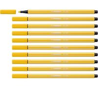 STABILO Pen 68 - Premium Fibre-Tip Pen - Pack of 10 - Yellow
