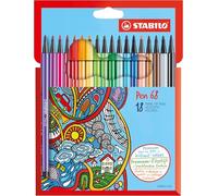 Premium-Filzstift - STABILO Pen 68 - 18er Pack - mit 18 verschiedenen Farben 18e