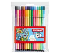 Stabilo Pen 68 Felt Tip Fibre Tip Pens 1.0mm - 30 Assorted Colours in Wallet