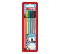 STABILO Pen 68 - Premium Fibre-Tip Pen - Pack of 6 - Assorted Colours