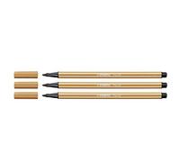 Stabilo Pen 68 Set of 3 Felt Tip Drawing Pens - Bullet-tipped, Medium, 1 mm - Dark Ochre