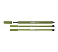 STABILO Pen 68 Set of 3 Felt-Tip Pens Moss Green