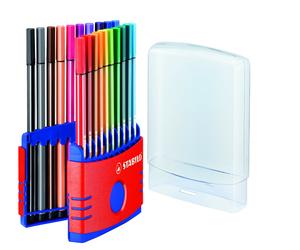 STABILO Pen68 Professional quality fibre tip pen - Colour Parade - Fold Out case