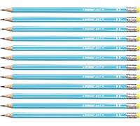 STABILO pencil 160 - Hexagonal Graphite Pencil with Eraser - Pack of 12 - Blue - Degree HB