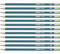 STABILO pencil 160 - Hexagonal Graphite Pencil with Eraser - Pack of 12 - Petrol - Degree HB