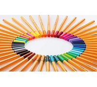 STABILO Point 88-0.4mm Fineliner - Box of 10 Pens - Neon Blue