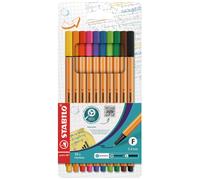 STABILO point 88 - Fineliner 10 count (Pack of 1), Multicolor