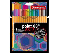 STABILO point 88 - Fineliner - ARTY - Pack of 18 - Assorted Colours