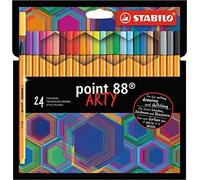 Fineliner - STABILO point 88 - ARTY - Pack of 24 - Assorted Colours
