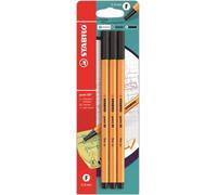 Stabilo Point 88 Fineliner Black 3 Pack