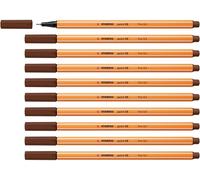 STABILO point 88 - Fineliner - Pack of 10 - Brown