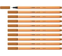 STABILO point 88 - Fineliner - Pack of 10 - Dark Ochre