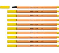 STABILO point 88 - Fineliner - Pack of 10 - Lemon Yellow