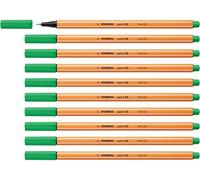 STABILO point 88 - Fineliner - Pack of 10 - Light Emerald