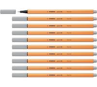STABILO point 88 - Fineliner - Pack of 10 - Light Grey