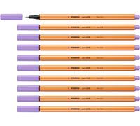 STABILO point 88 - Fineliner - Pack of 10 - Light Lilac