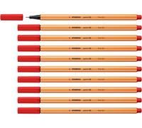 STABILO point 88 - Fineliner - Pack of 10 - Light Red