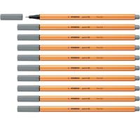 STABILO point 88 - Fineliner - Pack of 10 - Medium Cold Grey