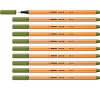 STABILO point 88 - Fineliner - Pack of 10 - Moss Green