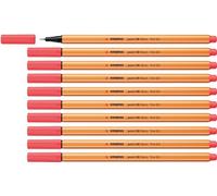 STABILO point 88 - Fineliner - Pack of 10 - Neon Red