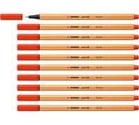 STABILO point 88 - Fineliner - Pack of 10 - Red