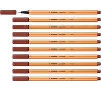 STABILO point 88 - Fineliner - Pack of 10 - Sienna