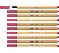 STABILO point 88 - Fineliner - Pack of 10 - Strawberry Red