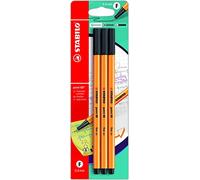 STABILO point 88 - Fineliner - Pack of 3 - Black