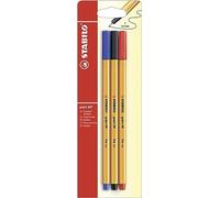 STABILO point 88 - Fineliner - Pack of 3 - Red, Blue, Black
