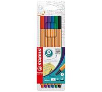 STABILO point 88 - Fineliner - Pack of 6 - Assorted Colours
