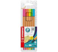 STABILO point 88 - Fineliner - Pack of 6 - Neon Colours