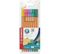 STABILO Point 88 ""Pastel"" Fineliner Pen - Assorted Colours (Pack of 8)
