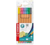 STABILO point 88 - Fineliner - Pack of 8 - Assorted Pastel Shades