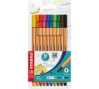 STABILO point 88 Fineliner Pen 0.4 mm Needlepoint Assorted Pack of 10