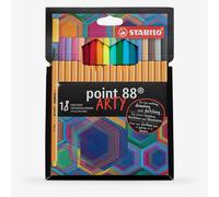 Stabilo : Point 88 : Fineliner Pen : 0.4mm : Arty Wallet Set of 18