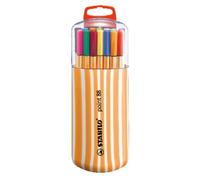 STABILO point 88 - Fineliner - Zebrui Case | Pack of 20 - Assorted Colours with hanging tab