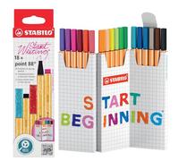 STABILO point 88 - Fineliner | Zigzag Deskset of 18 - Assorted Colours