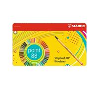 Stabilo Point 88 Fineliners - Tin of 50 asstd colours 8850-6